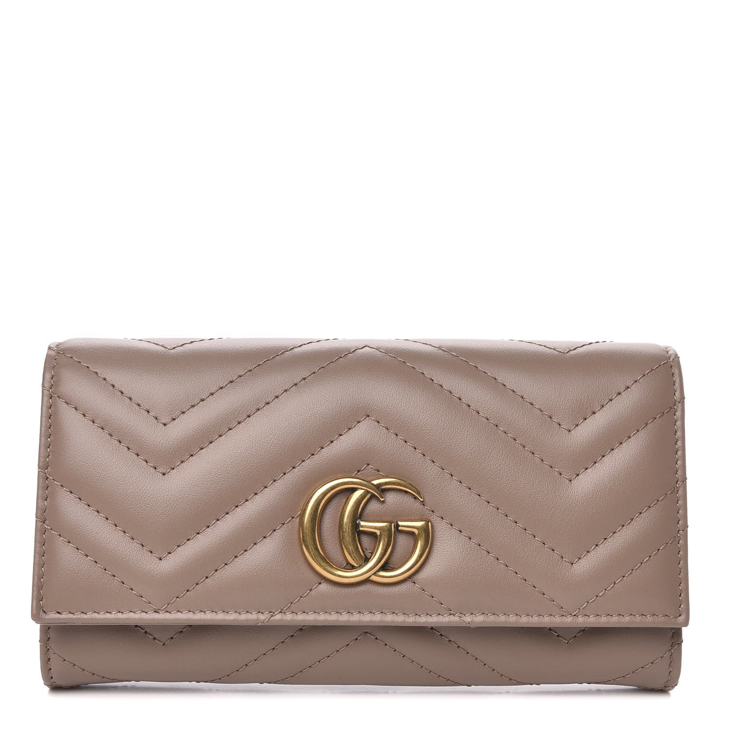 Calfskin Matelasse GG Marmont Continental Wallet Porcelain Rose
