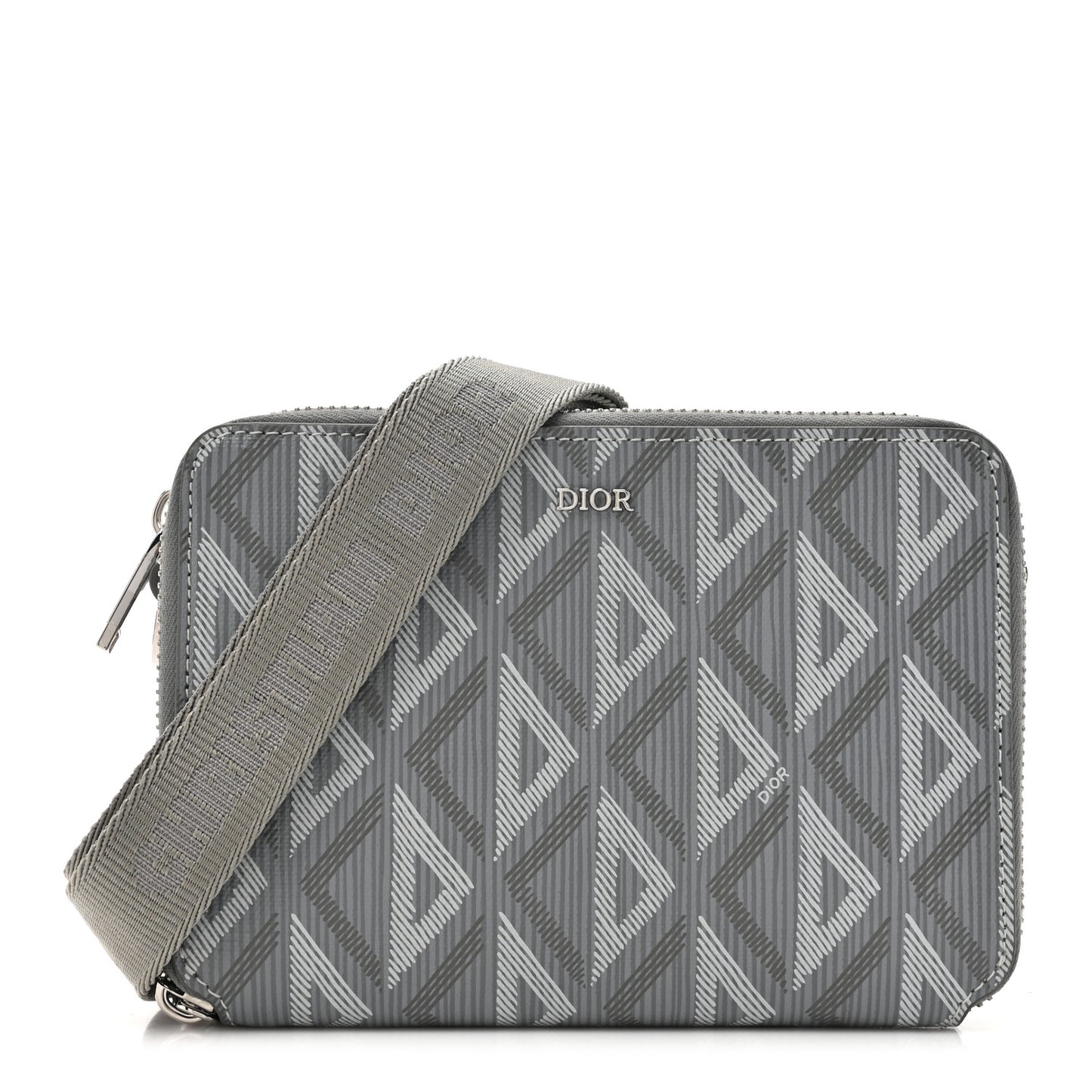 Coated Canvas CD Diamond Messenger Pouch Grey