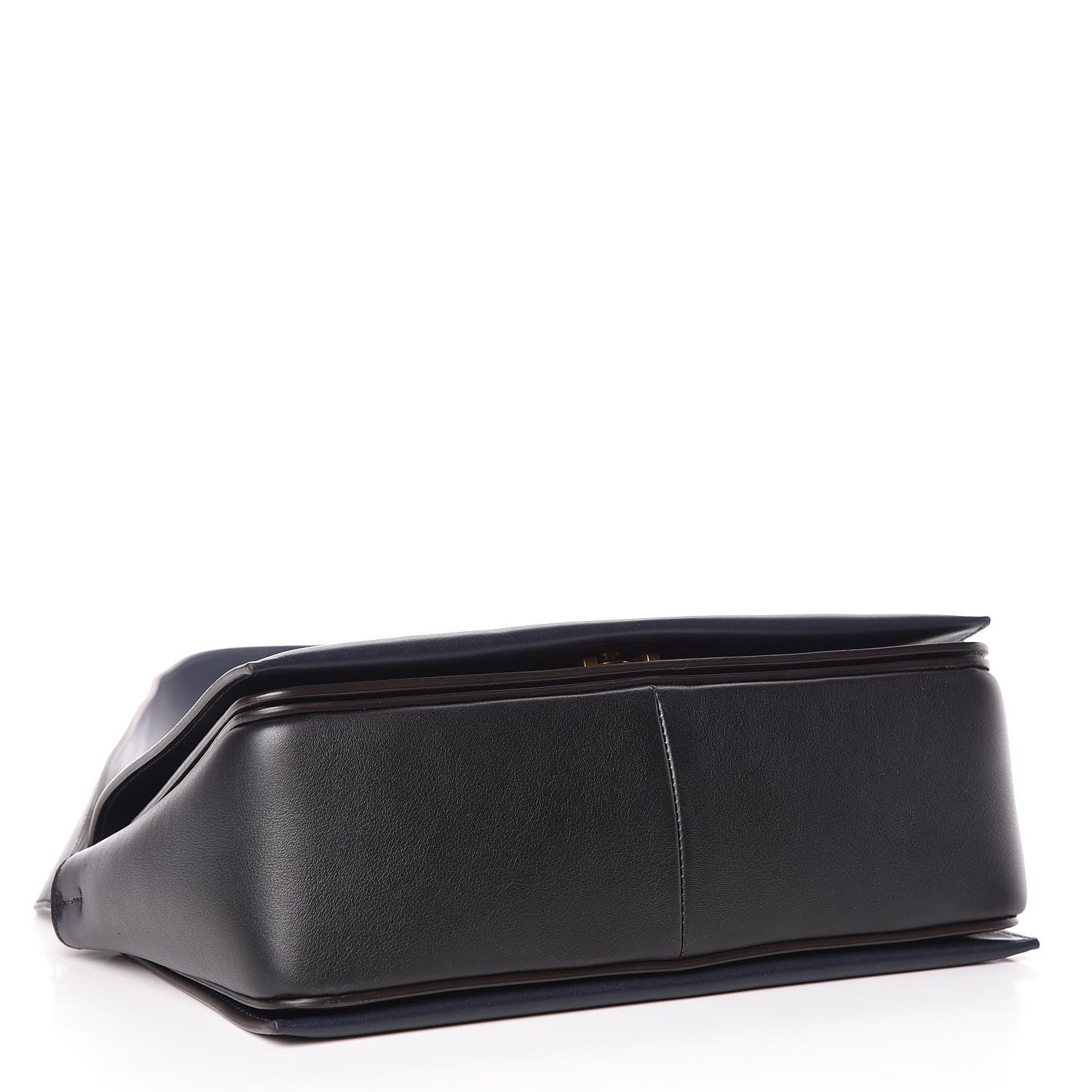 Celine Shiny Smooth Calfskin Medium Frame Shoulder Bag Black Navy 4 of 10