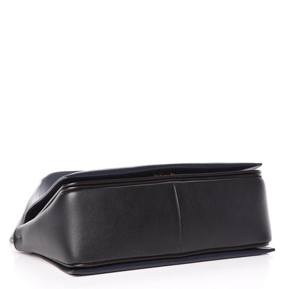 Celine Shiny Smooth Calfskin Medium Frame Shoulder Bag Black Navy 4 of 10