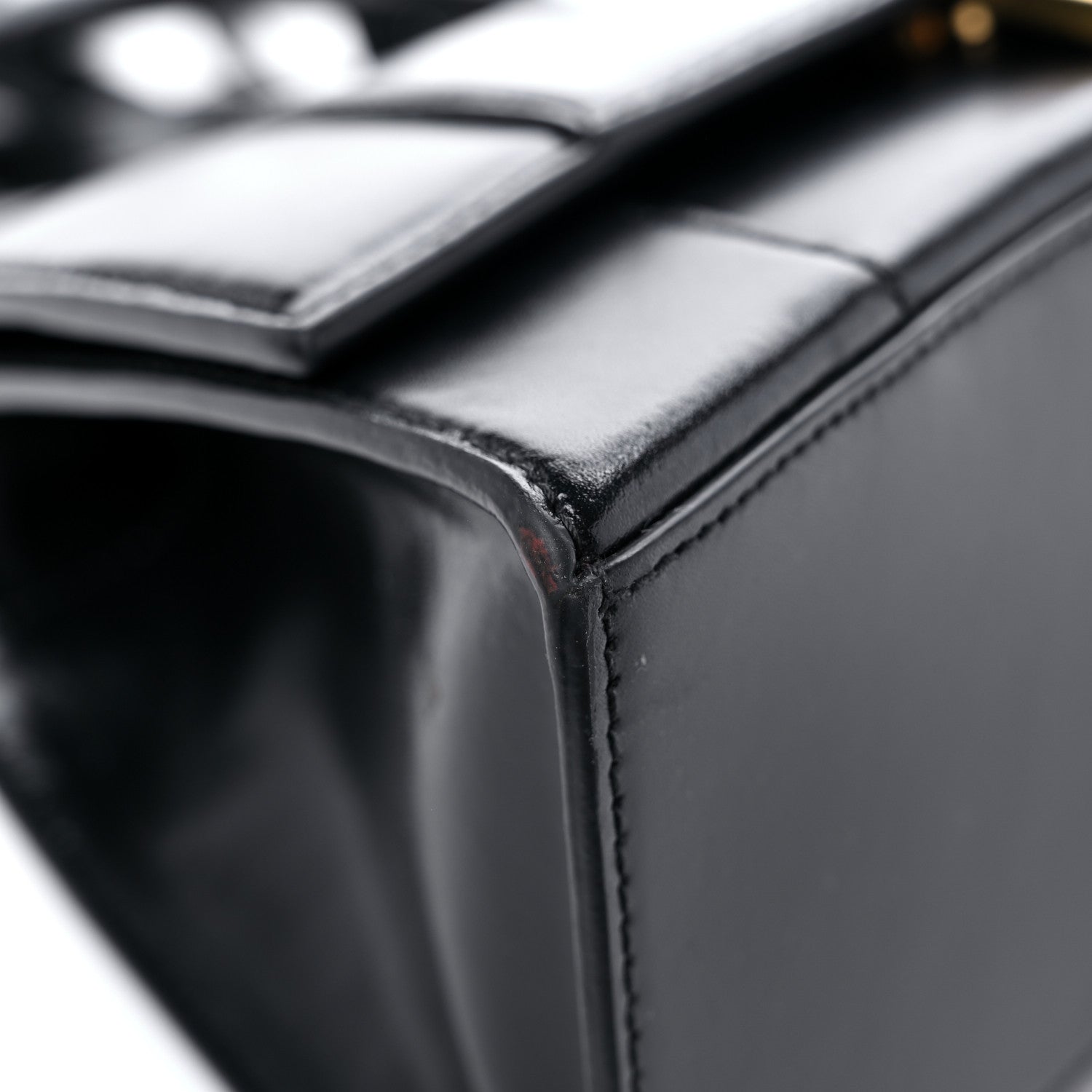 Balenciaga Shiny Box Calfskin Small Hourglass Top Handle Bag Black 8 of 16