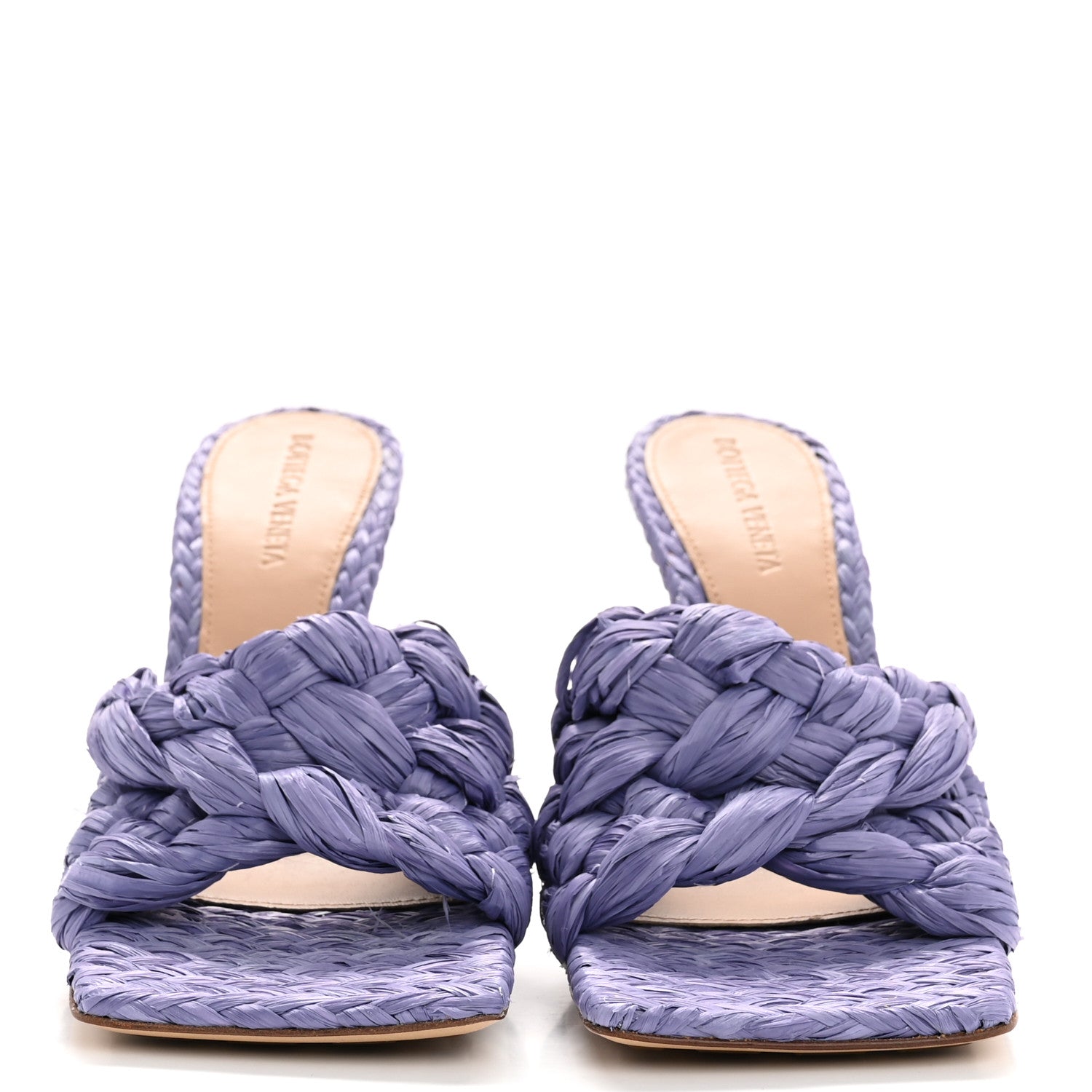 Bottega Veneta Raffia Twisted Intrecciato Stretch Mule Sandals 37 Lavender 3 of 8