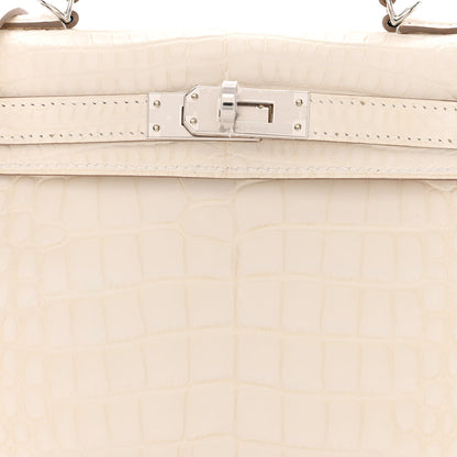 Hermes Matte Alligator Mini Kelly Sellier 20 Beton 8 of 12