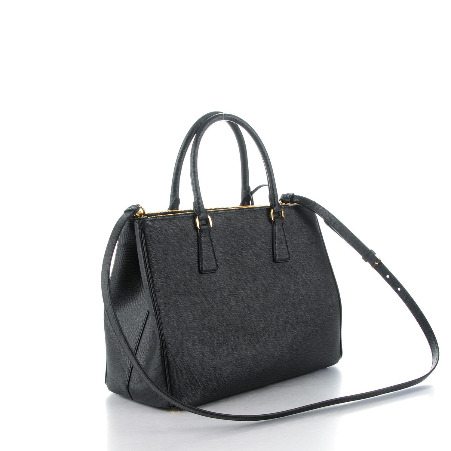 Prada Saffiano Medium Galleria Double Zip Tote Black 3 of 8