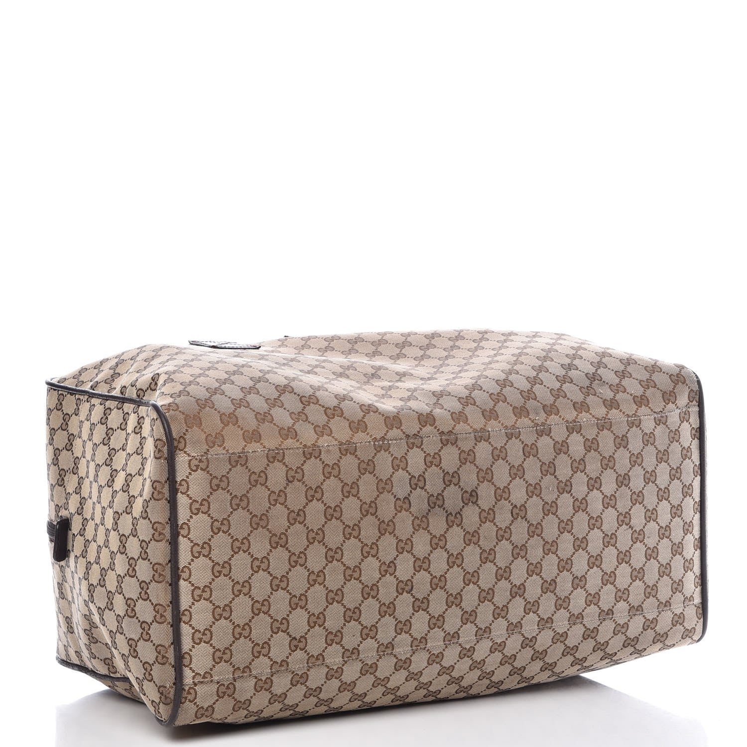 Gucci GG Monogram Web Large Collapsible Carry On Duffle Beige Brown 4 of 17