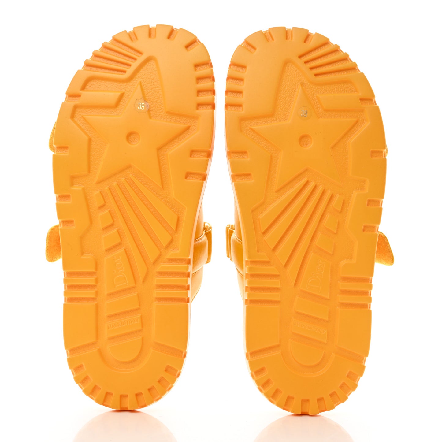 Lambskin Dioract 10mm Slide Sandals 39 Amber Yellow