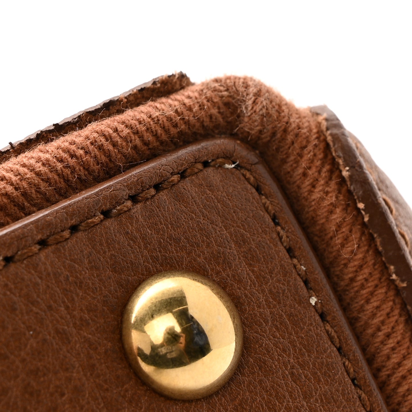 Calfskin Canvas Large Muse Two Brown