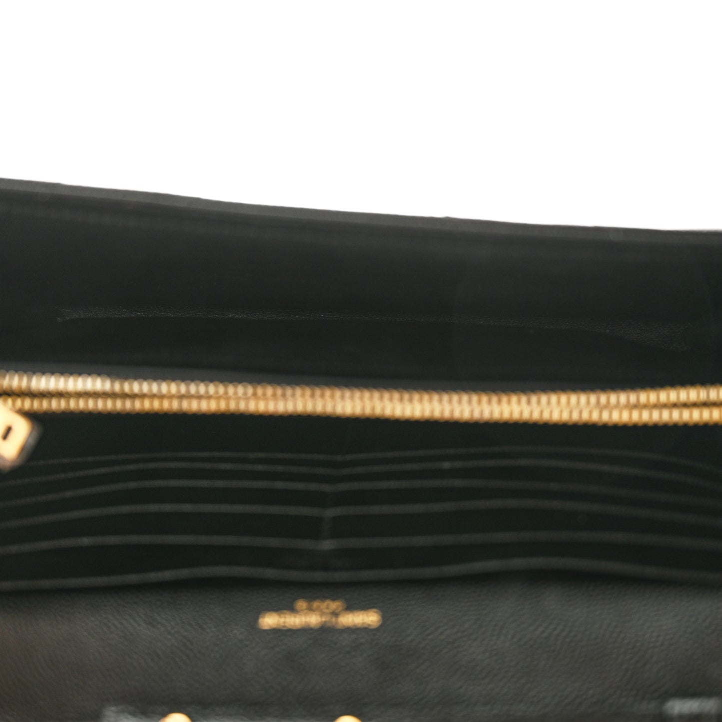 Grain De Poudre Matelasse Chevron Monogram Chain Wallet Black