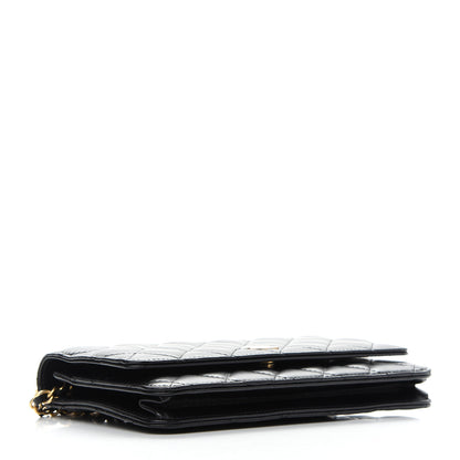 Chanel Lambskin Quilted Romance Wallet on Chain WOC Black 4 of 13
