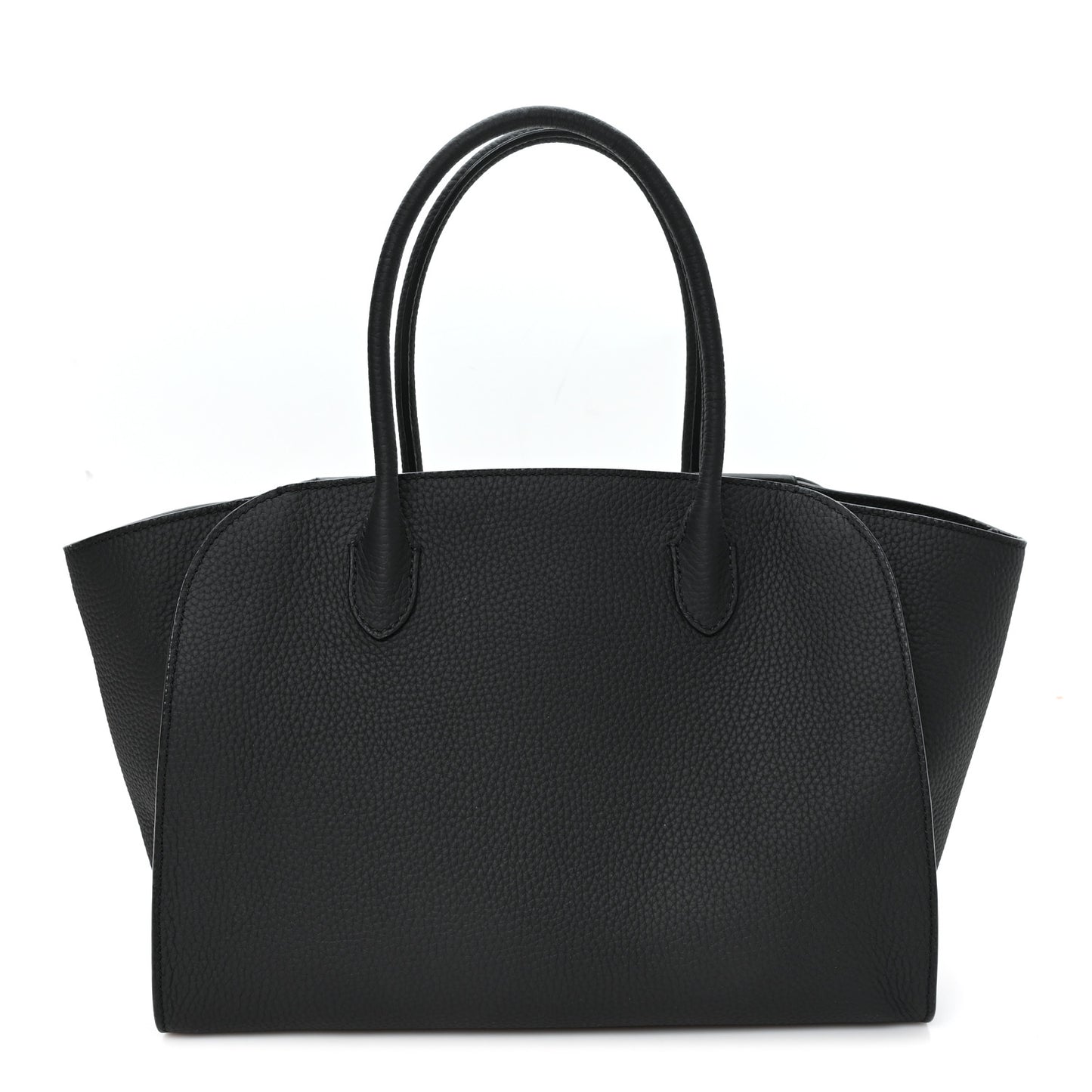Grained Calfskin Marlo 12 Tote Bag Black