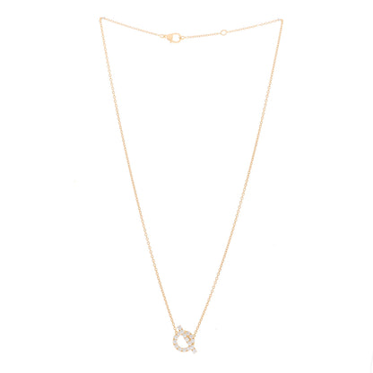 Hermes 18K Rose Gold Diamond Finesse Pendant Necklace 2 of 4