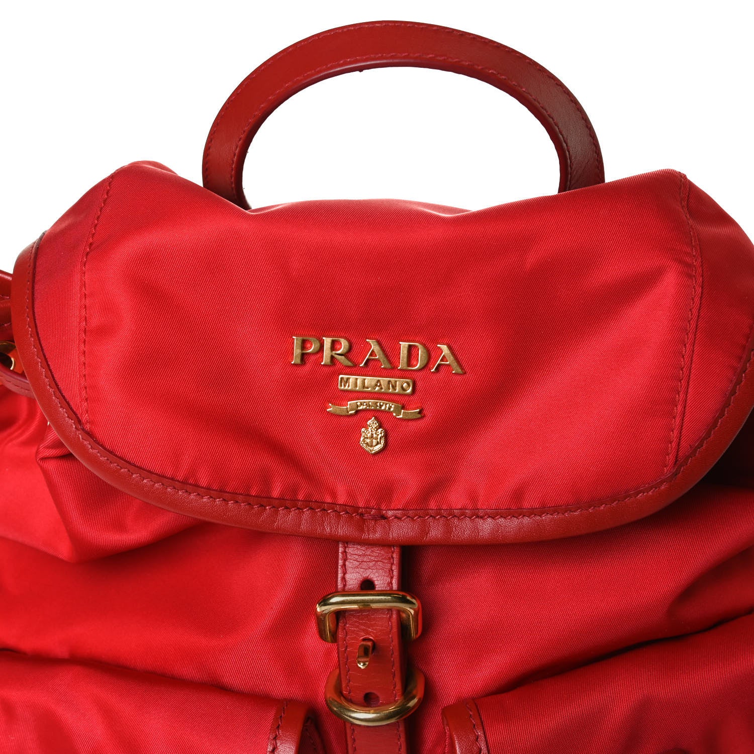 Prada Tessuto Nylon Vitello Backpack Rosso 8 of 14
