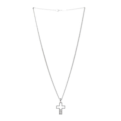 Chopard 18K White Gold 3 Happy Diamonds Cross Pendant Necklace 3 of 7