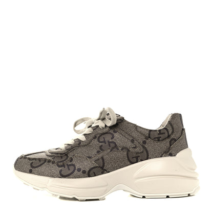 Gucci Maxi GG Supreme Monogram Gucci 100 Womens Rhyton Sneakers 37.5 Beige Ebony 1 of 12