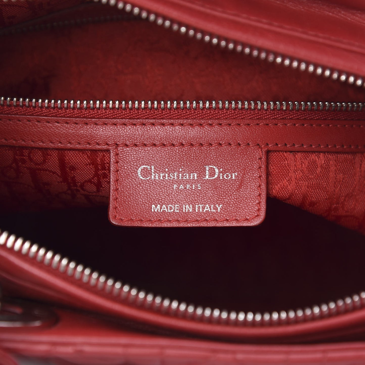Lambskin Cannage Large Lady Dior Red