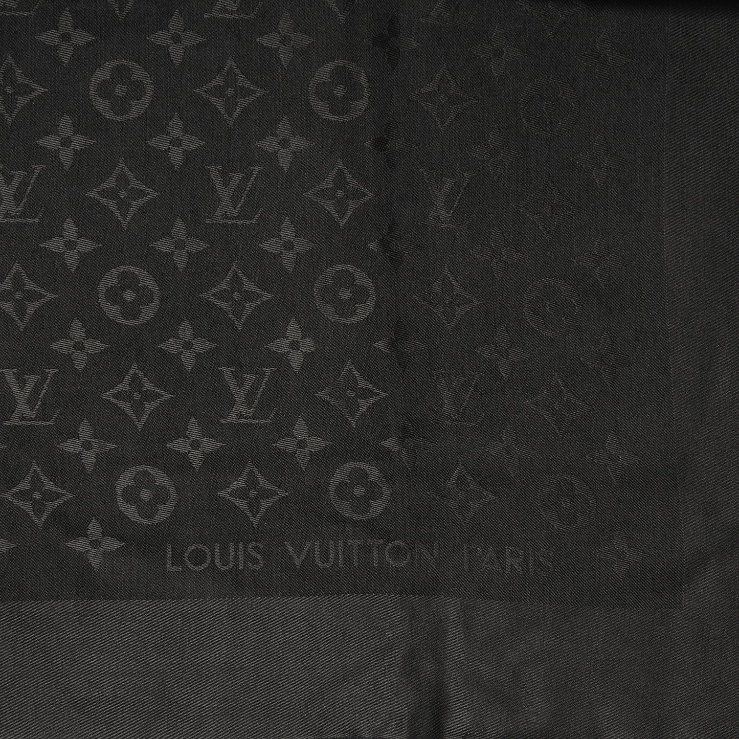Wool Silk Monogram Shawl Anthracite