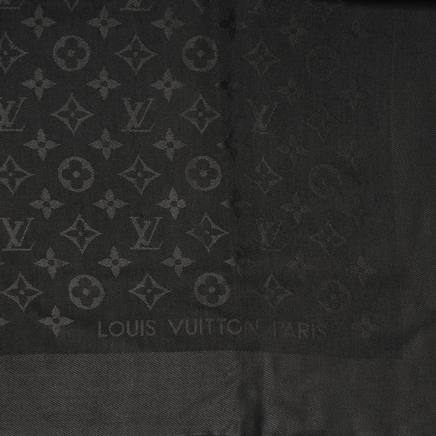 Louis Vuitton Wool Silk Monogram Shawl Anthracite 1 of 5