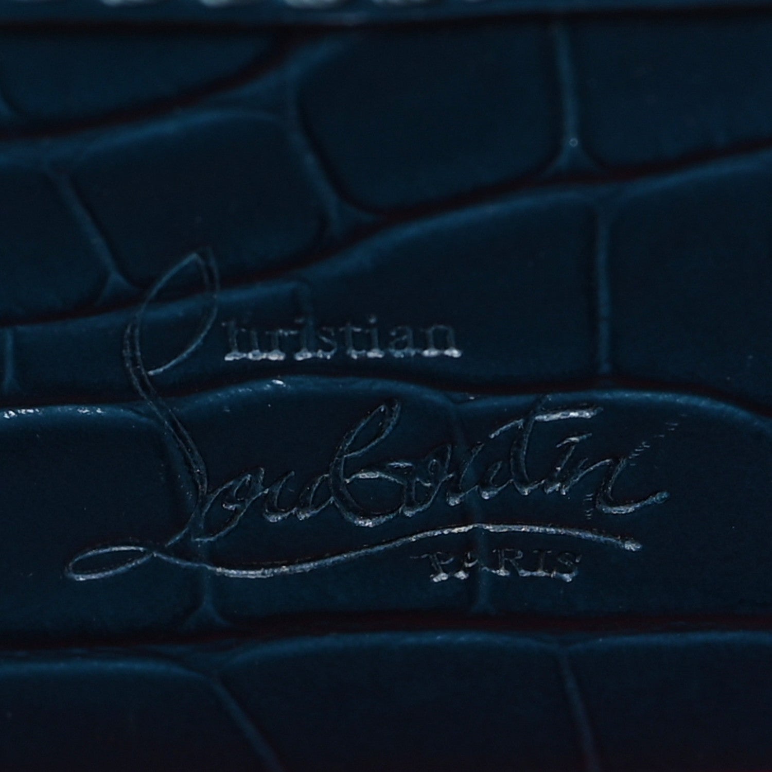 Christian Louboutin Calfskin Crocodile Embossed Studded Medium Paloma S Capitaine 6 of 9