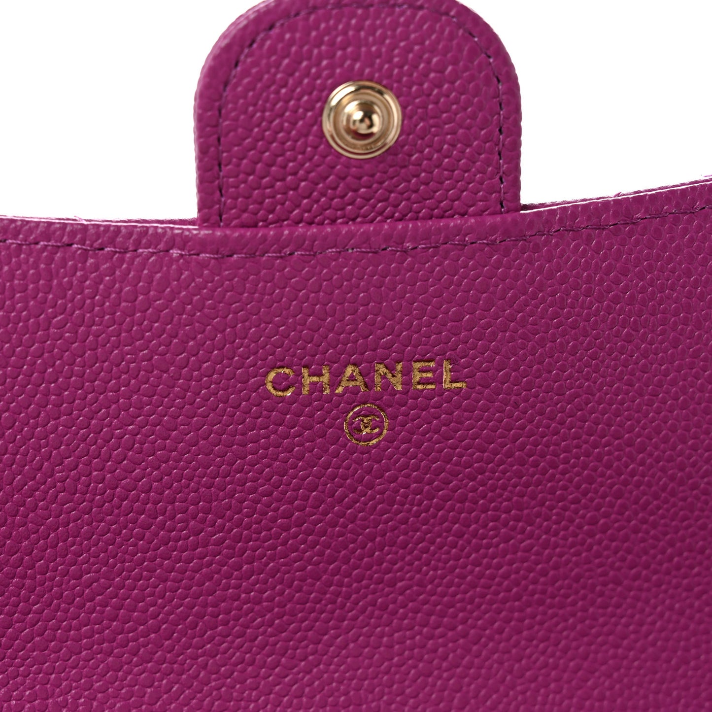 Caviar Quilted Large Flap Wallet Purple