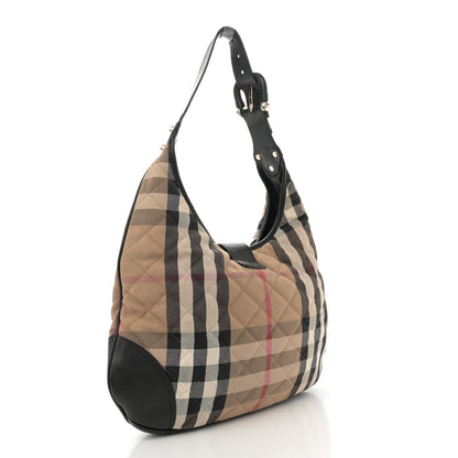 Burberry House Check Quilted Brook Hobo Black 2 of 11