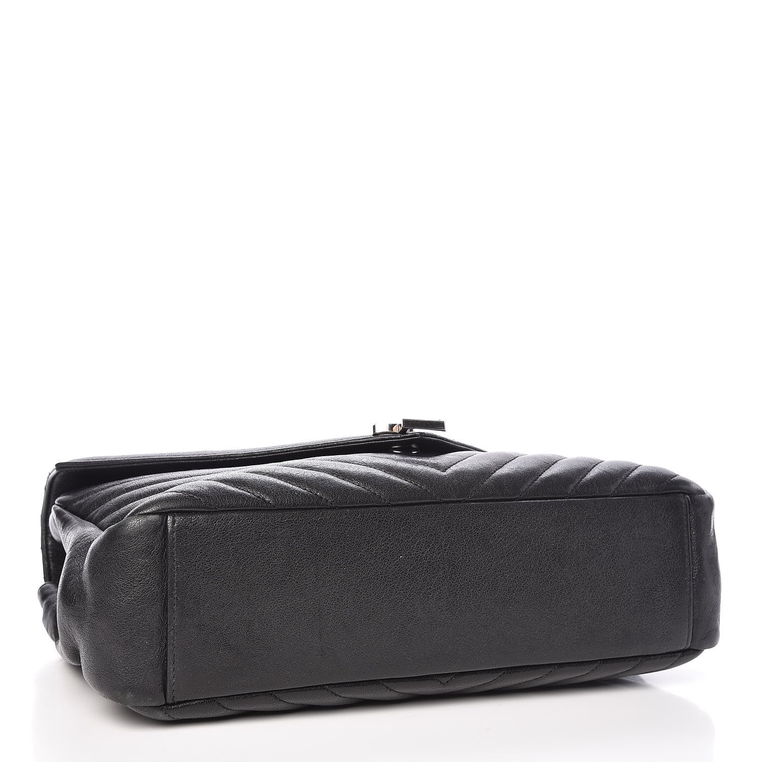 Saint Laurent Sheepskin Matelasse Chevron Monogram Large College Satchel Black 4 of 10