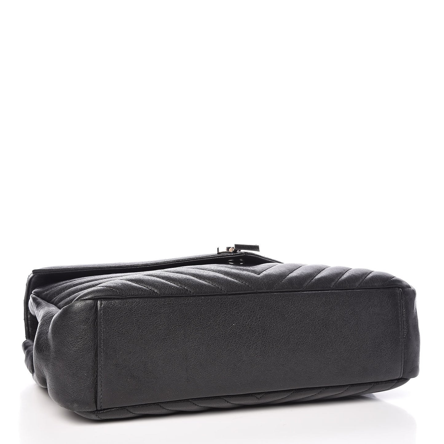 Sheepskin Matelasse Chevron Monogram Large College Satchel Black