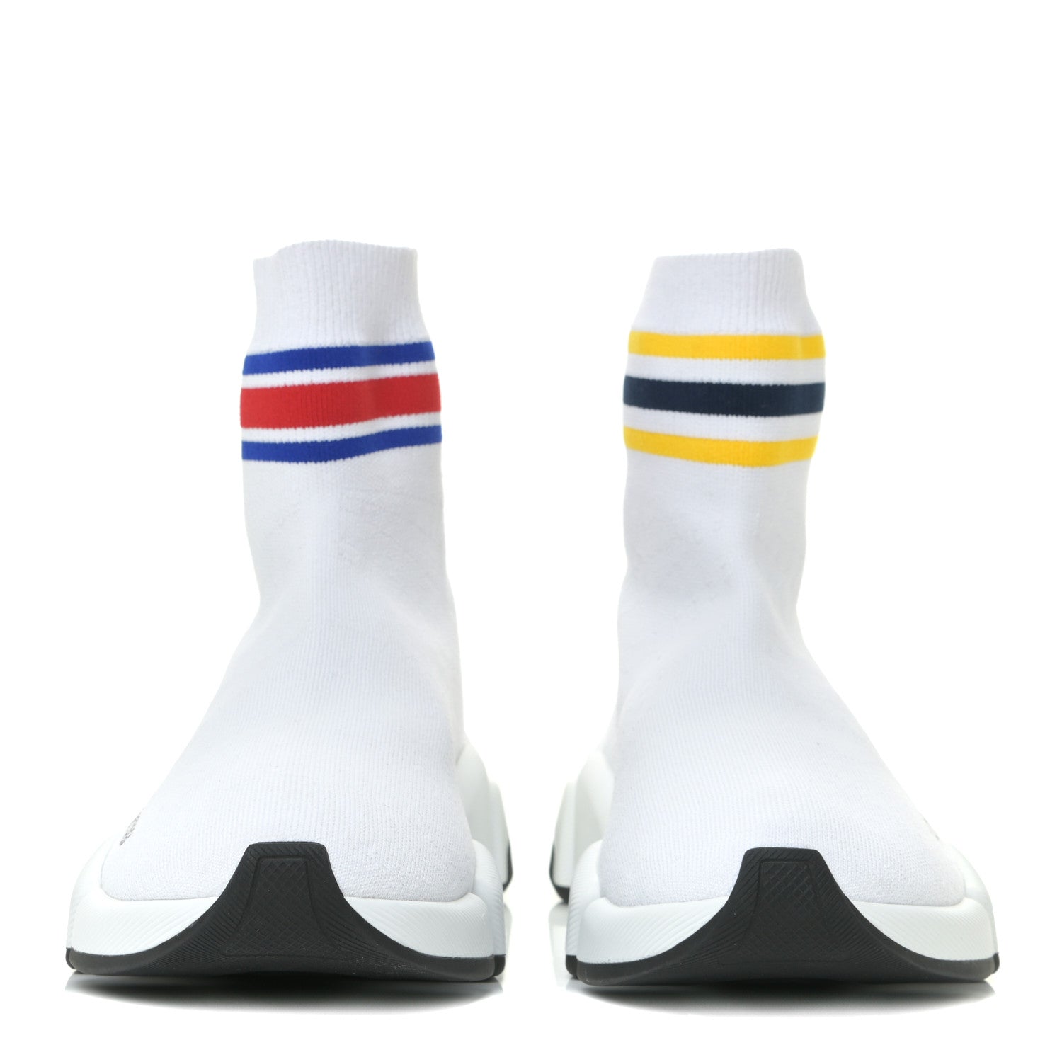Balenciaga Technical 3D Recycled Knit Striped Womens Speed 2.0 Sneakers 38 White Multicolor 2 of 13