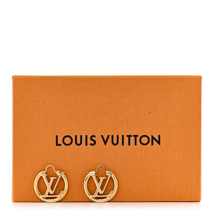 Louis Vuitton Metal Small Louise Hoop Earrings Gold 6 of 6