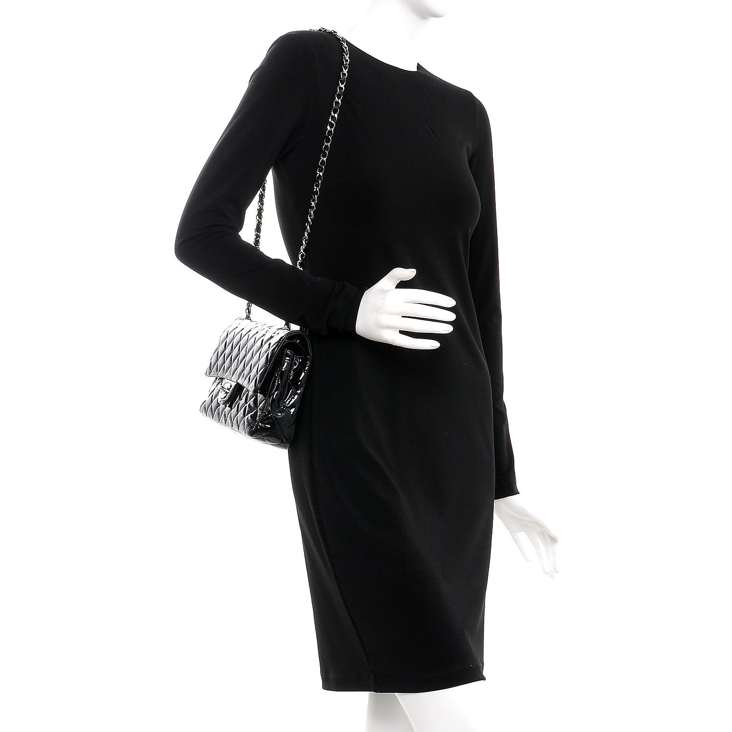 Chanel Patent Quilted Medium Double Flap Black 2 of 10