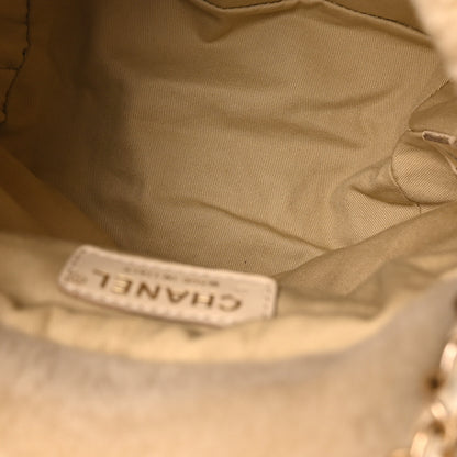 Chanel Tweed Shearling Quilted CC Backpack White 4 of 9
