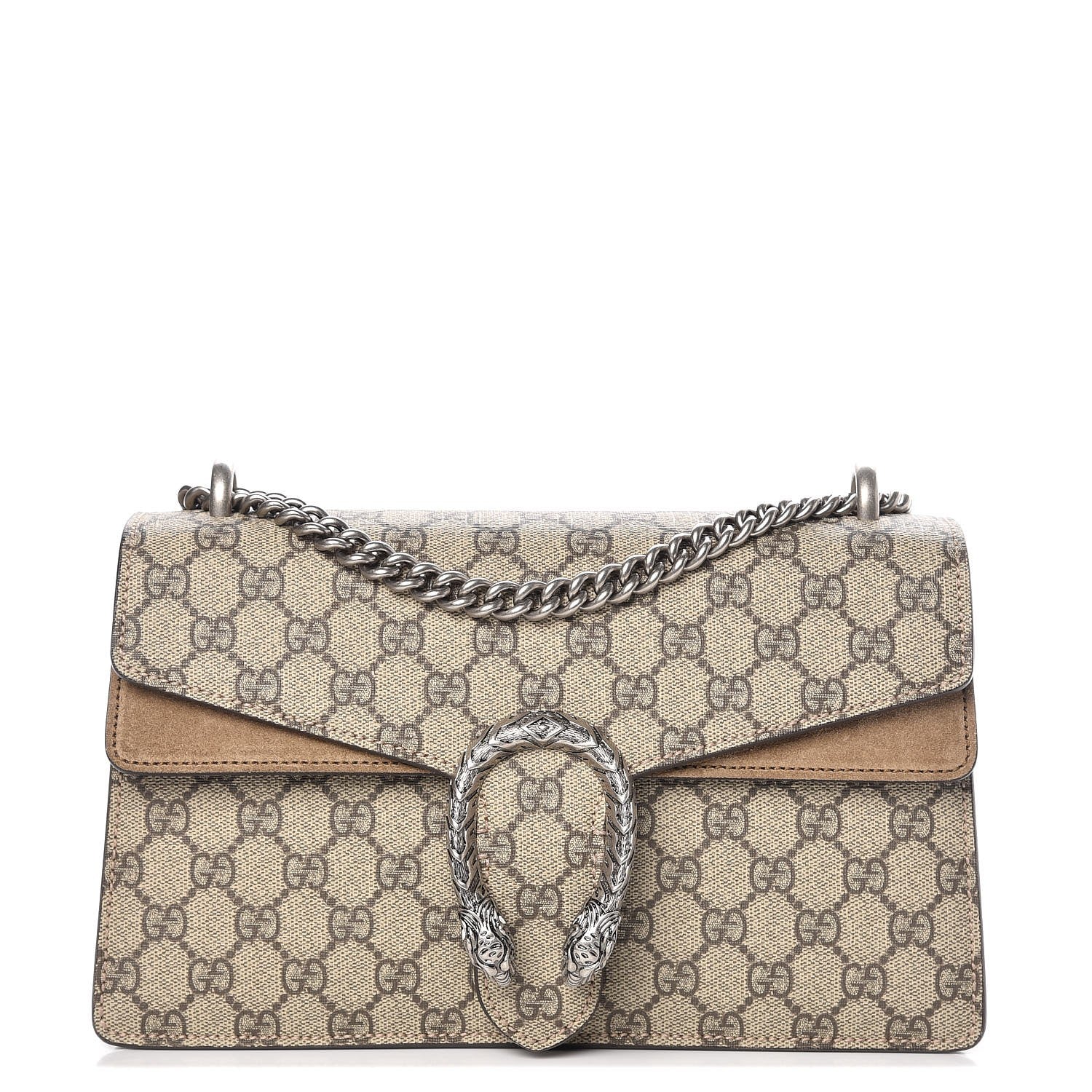Gucci GG Supreme Monogram Small Dionysus Shoulder Bag Taupe 1 of 8