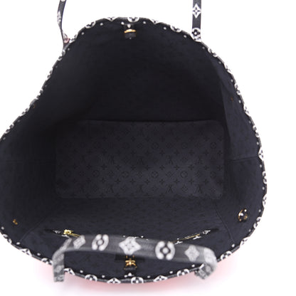Louis Vuitton Monogram Giant Crafty Neverfull MM Creme Rouge Black 4 of 9