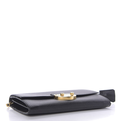 Prada Saffiano Lux Sound Wallet On Chain Black 3 of 7