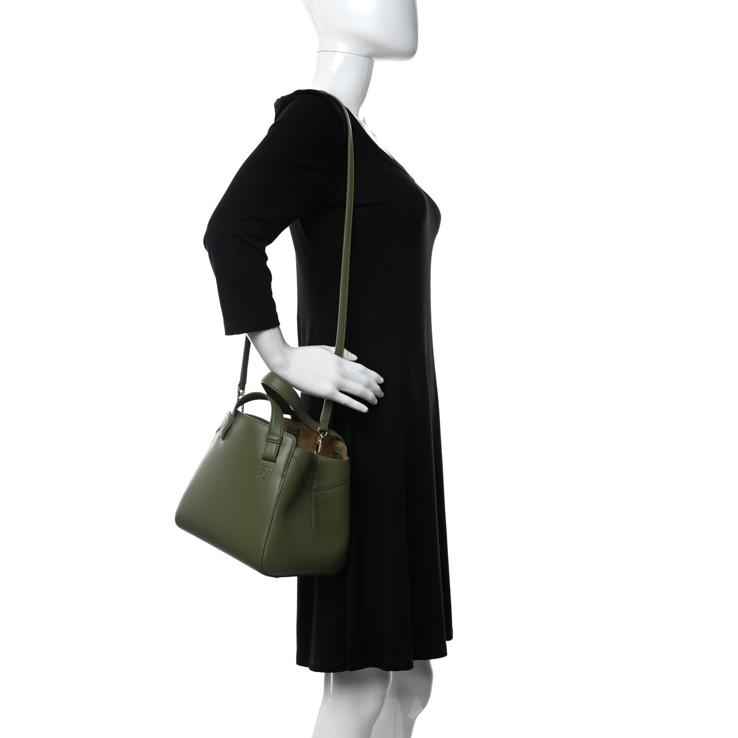 Loewe Calfskin Small Hammock Nugget Shoulder Bag Avocado Green 2 of 9