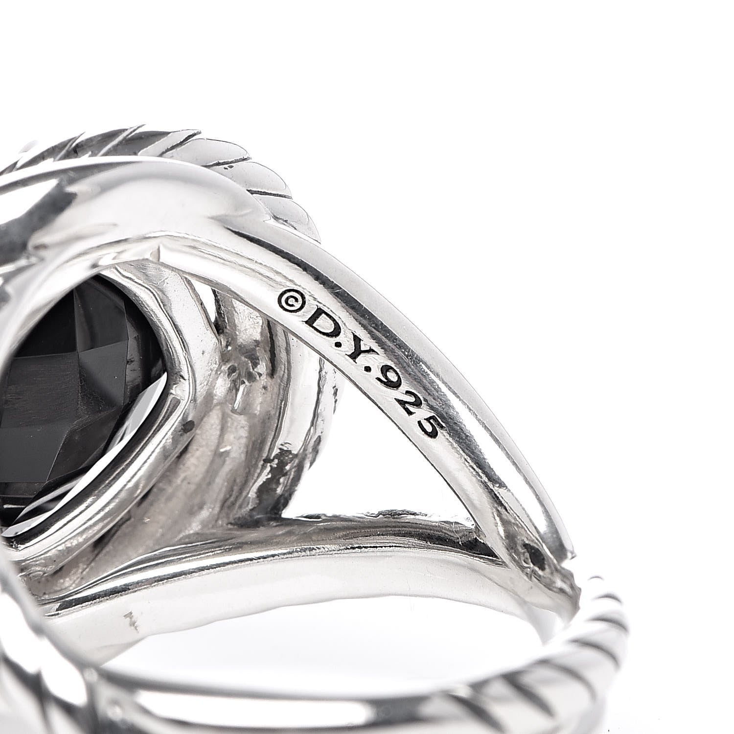 David Yurman Sterling Silver Black Onyx 11mm Infinity Ring 51 5.75 5 of 5