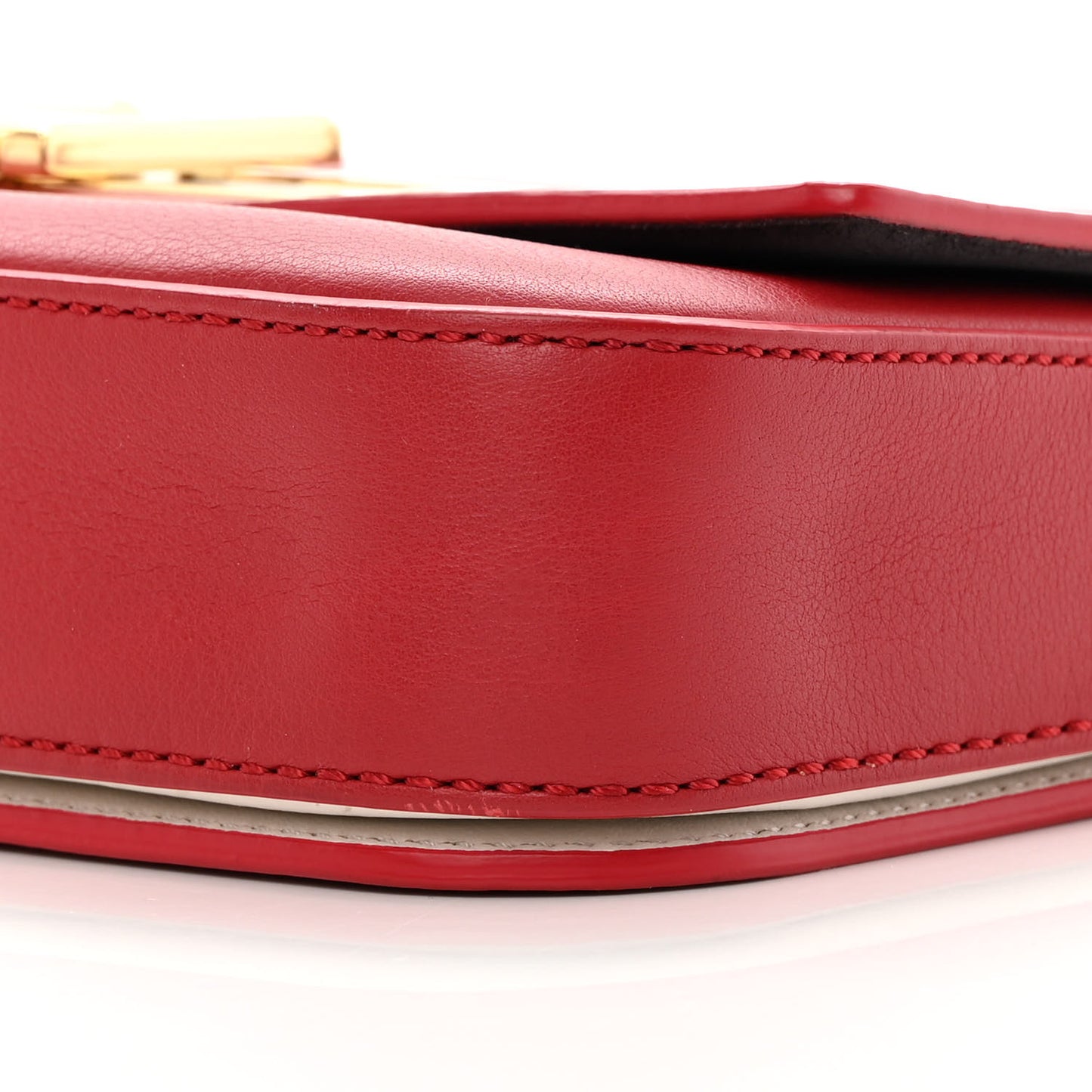 Vitello Dolce Bi-Color 3Baguette Shoulder Bag Mattone White