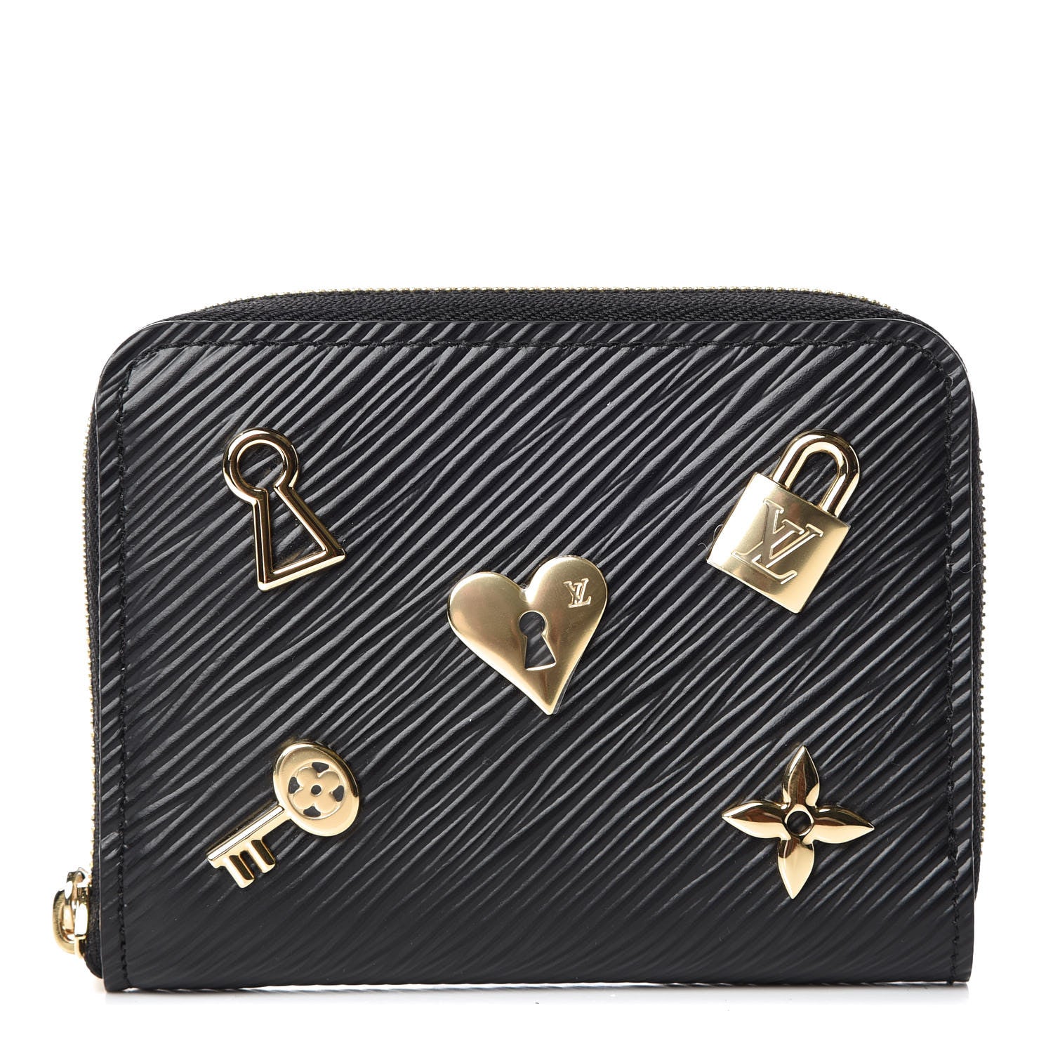 Louis Vuitton Epi Love Lock Zippy Coin Purse Black 1 of 9