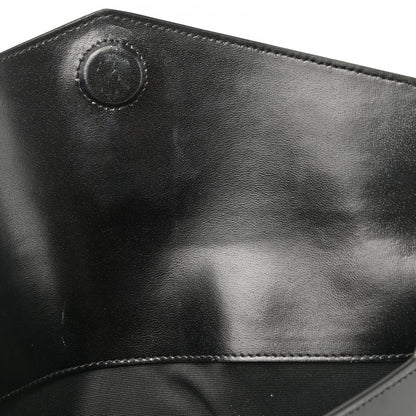 Saint Laurent Smooth Shiny Calfskin Monogram Uptown Pouch Black 9 of 10