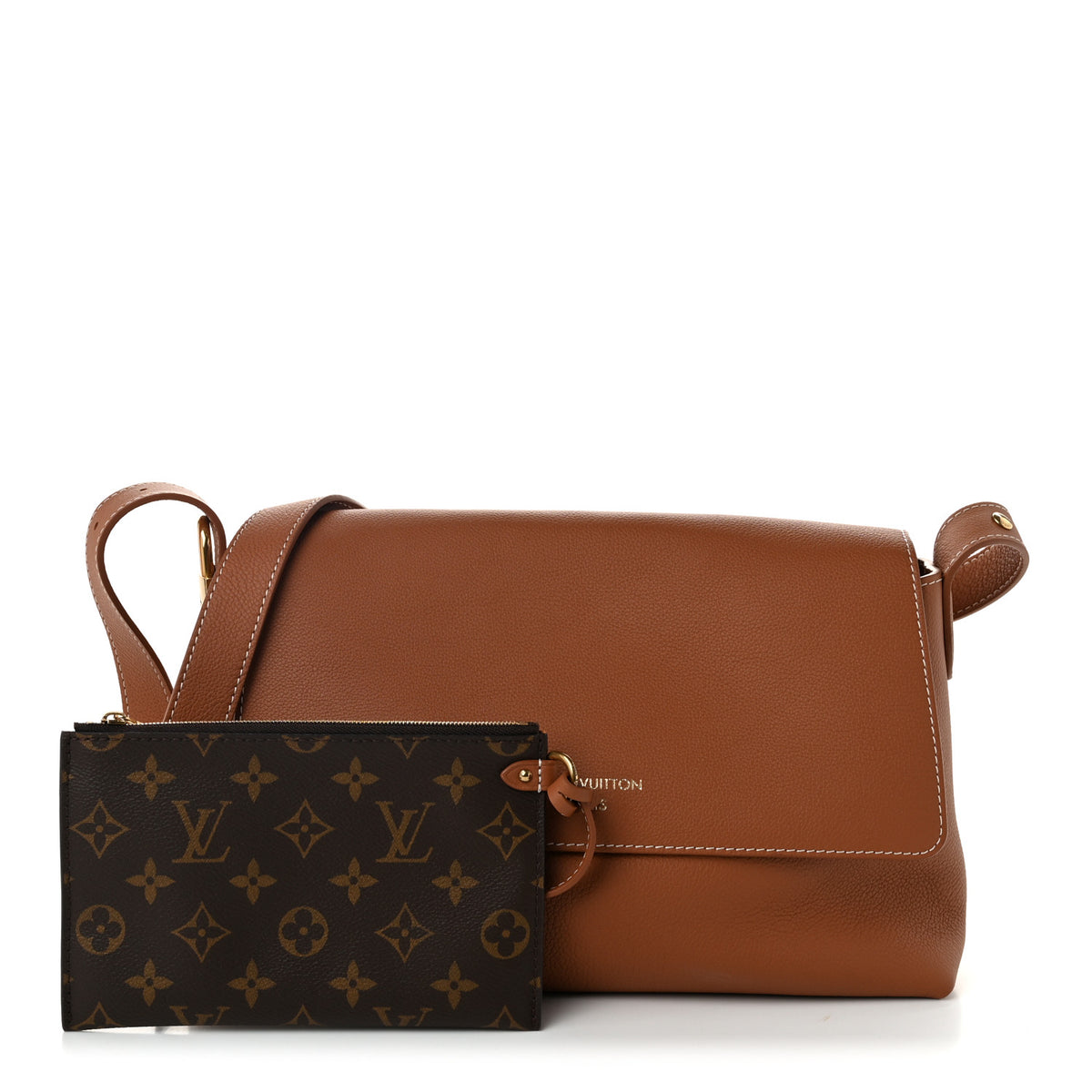 Grained Calfskin Low Key Messenger Cognac