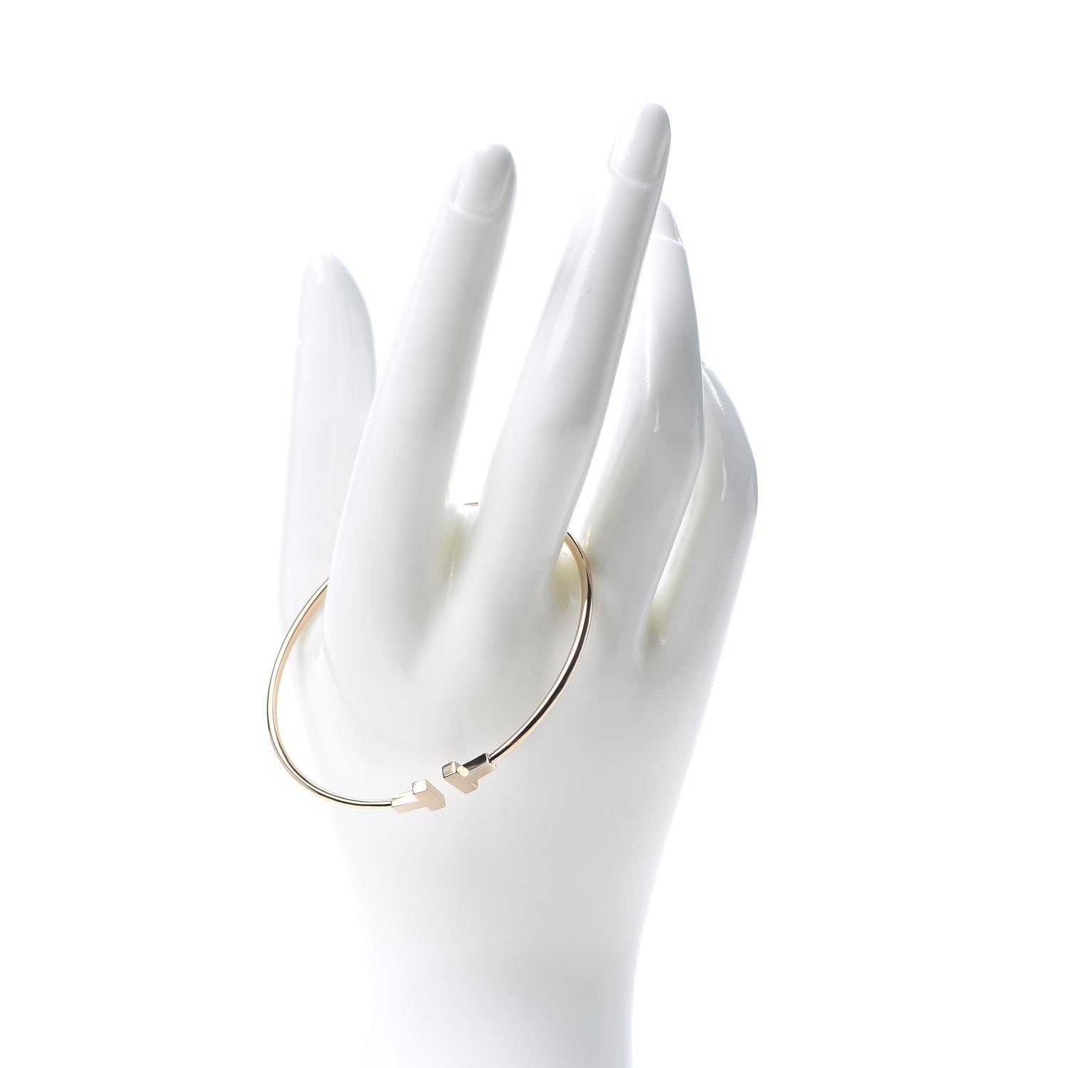Tiffany 18K Rose Gold Narrow T Wire Bracelet 2 of 5