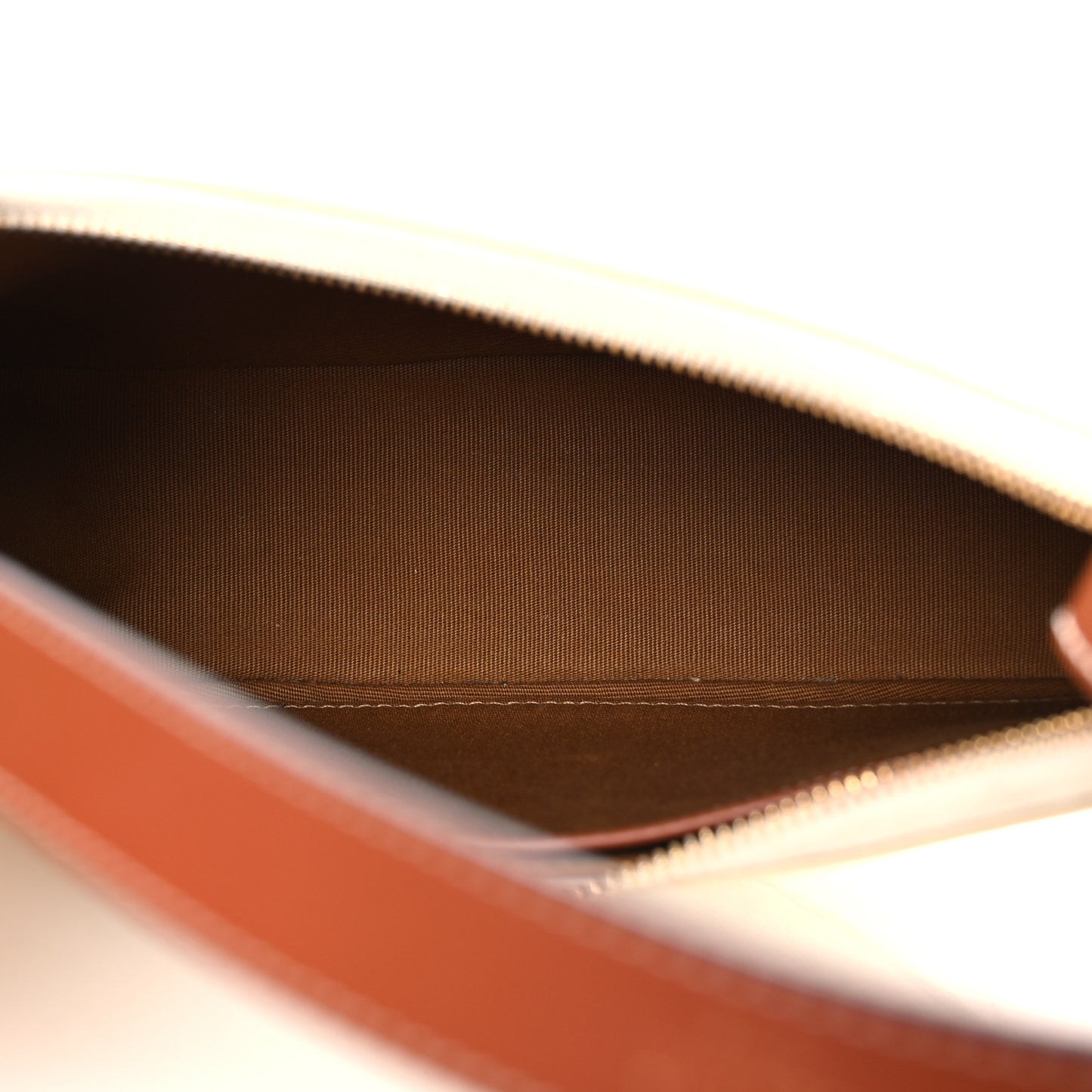 Canvas Calfskin Ava Triomphe Shoulder Bag White