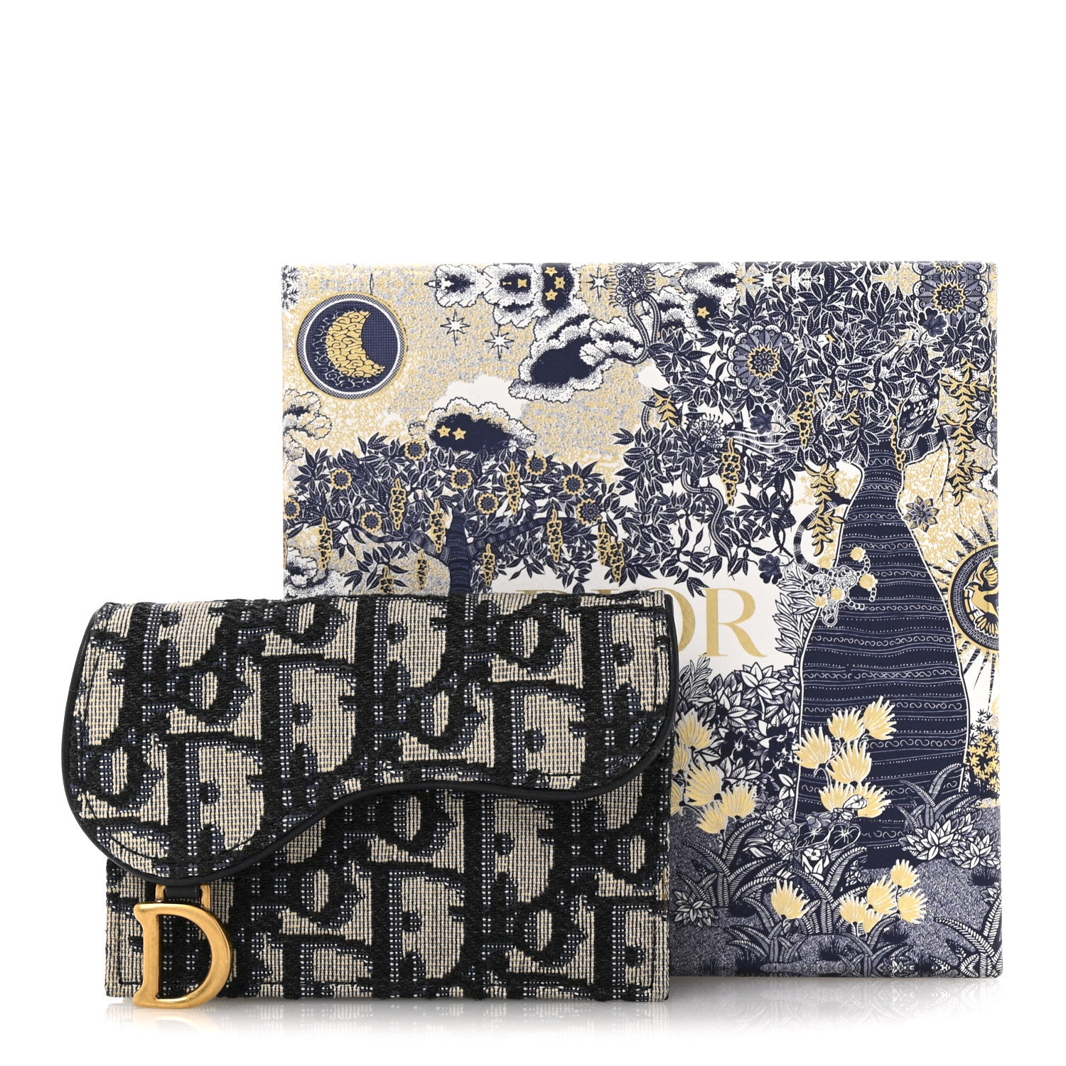 Christian Dior Oblique Saddle Card Holder Blue 8 of 8