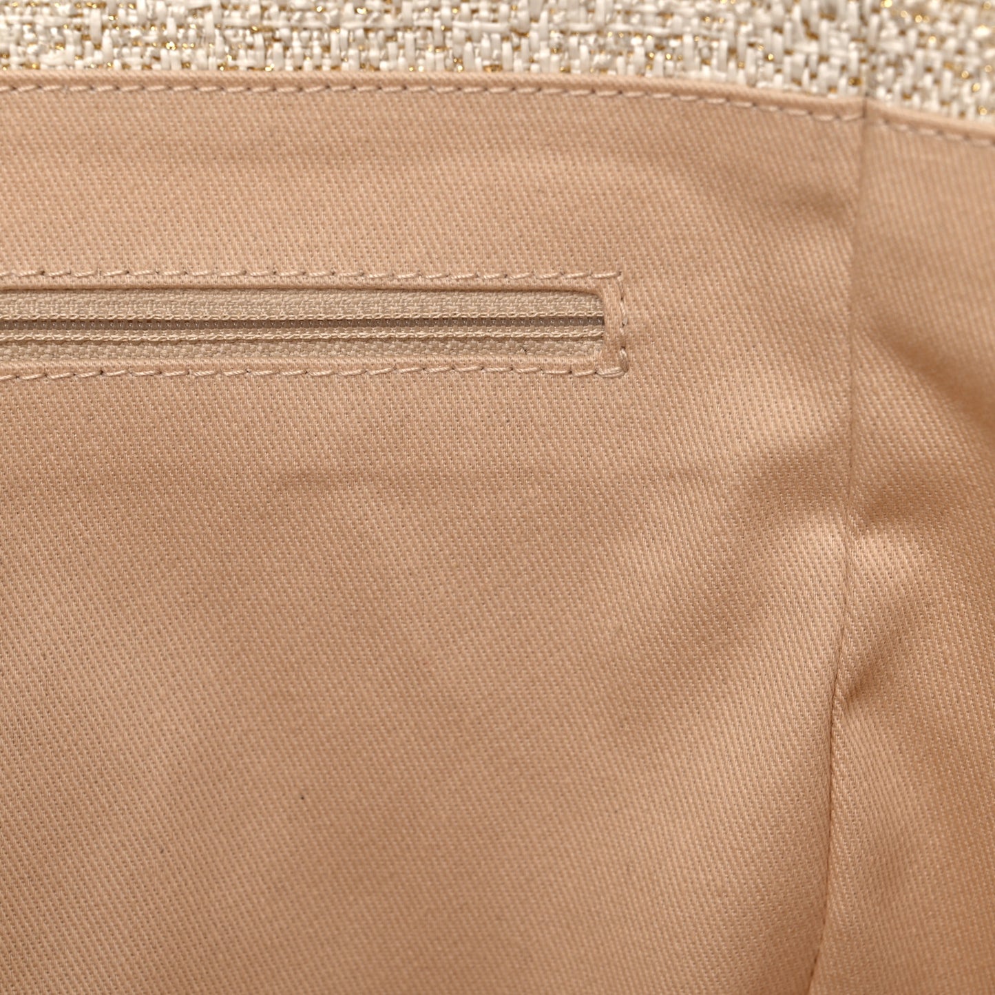 Lurex Boucle Small Deauville Tote Ivory