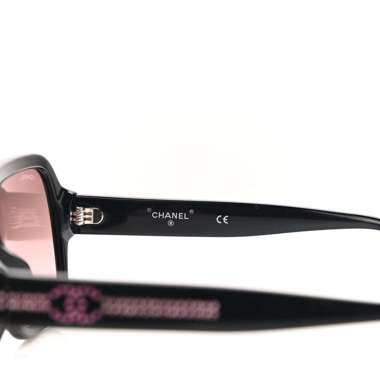 Acetate Crystal CC Shield Sunglasses 71432A Black Pink