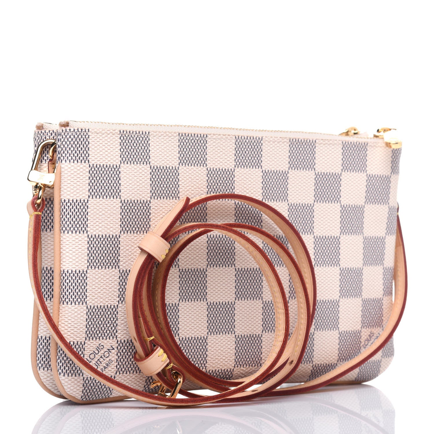 Louis Vuitton Damier Azur Double Zip Pochette 3 of 9