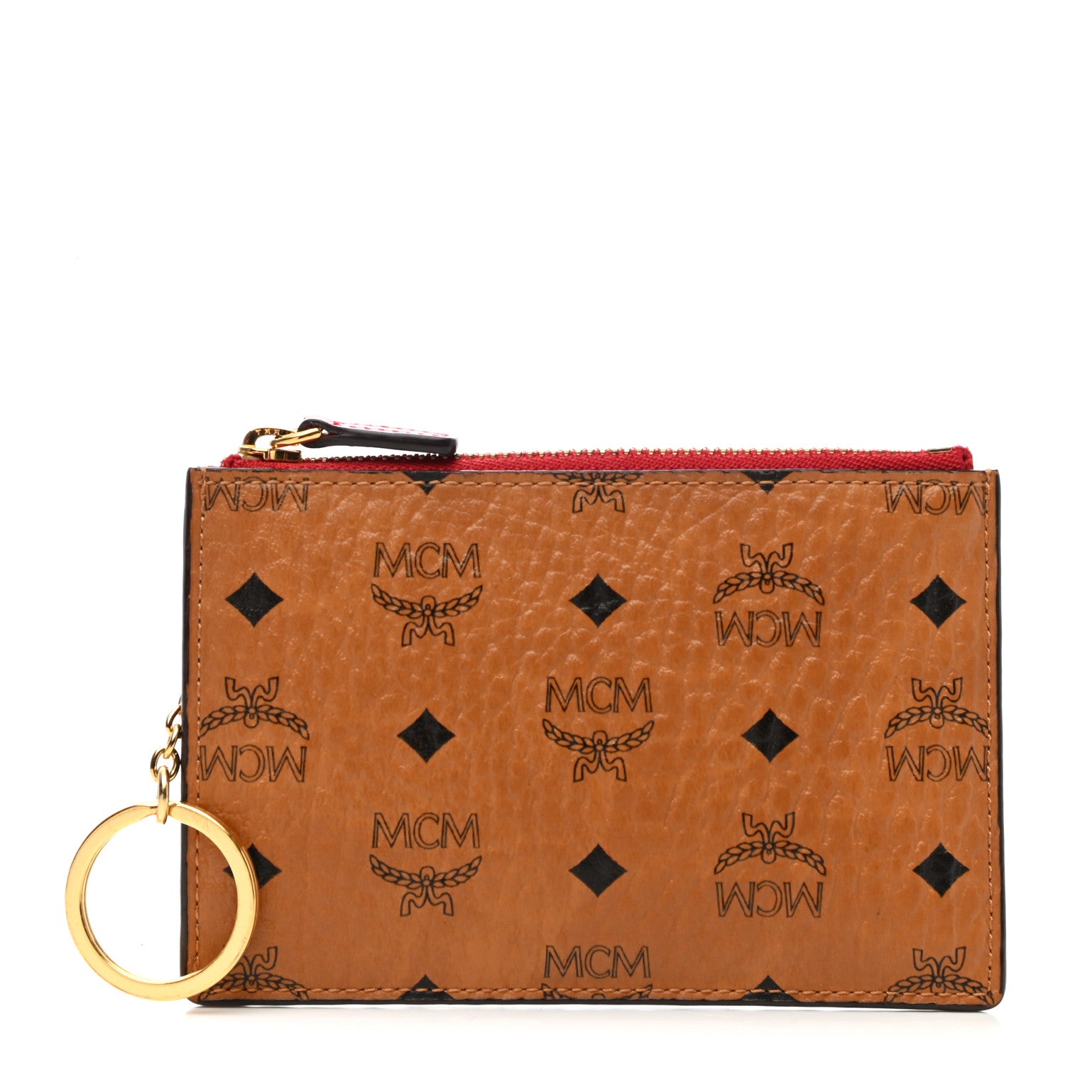 MCM Visetos Key Pouch Cognac Red 1 of 7
