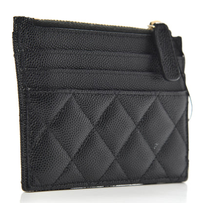 Chanel Caviar Quilted CC Zip Card Holder Black 2 of 8