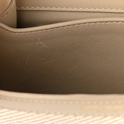 Saint Laurent Canvas Calfskin Mini Classic Monogram Cassandra Top Handle Tan Natural 13 of 13