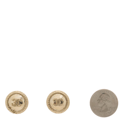 Chanel CC Button Clip On Earrings Gold 2 of 5