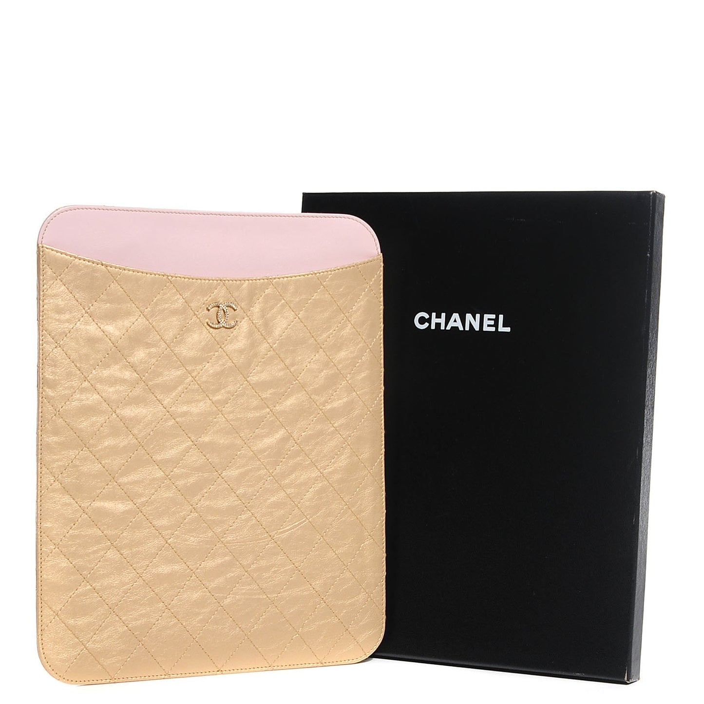 Metallic Calfskin Brilliant iPad Case Gold